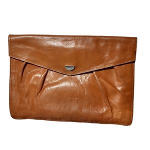 Vintage Leather Bloomingdales Envelope Cognac purse